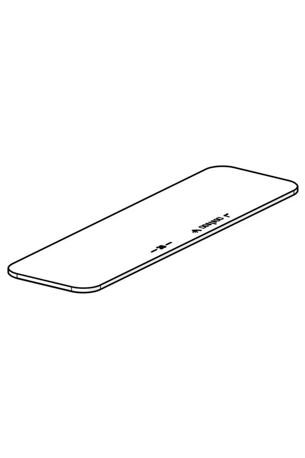 Deckplatte in schmaler, rechteckiger Form. Das Design ist schlicht und eignet sich für verschiedene Anwendungen. Produkt stammt von der Marke HANSA.
